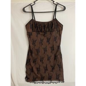 Romwe Sheer Lace Mini Slip Dress Fairy Grunge Coquette Sexy Romantic Date Sz M